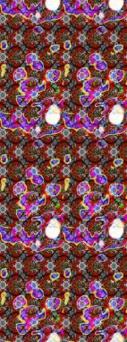 Çiçekli çiçek deseni, suluboya. Süslü kumaş deseni. Raster deseni.