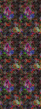 Çiçekli eskiz çizimi. Düz Çiçek Elementleri Tasarımı. Siyah ve gri renkli çiçekler. Renkli Yaz Teması çizim şablonu.