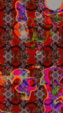 Kahverengi ve kırmızı renkte çiçekler. Şirin çiçek elementleri. Raster illüstrasyonu. Çizim.