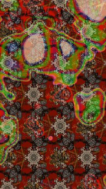 Çiçek kompozisyonu, el boyası, hassas şablon. Üst manzara, yumuşak stil. Sevgililer günü ve tebrik kartı konsepti için şık bir davetiye. Kahverengi ve kırmızı renkte manzaralı çiçek deseni.