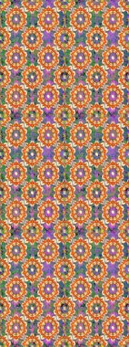 Turuncu ve bej renkler üzerinde klasik oryantal desen. Geleneksel raster ve altın desen. Damask pürüzsüz süsü.