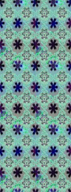 Eskiz arkaplan modeli. Raster - stok. Yapraklı çiçekler ve mavi ve gri renkli papatya çiçekleri..