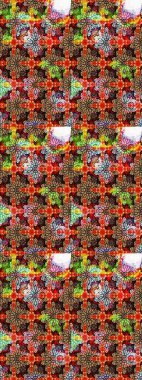 Düz Çiçek Elementleri Tasarımı. Kırmızı renkte çiçekler. Renkli Yaz Temalı eskiz kalıbı. Sevimli çiçek raster deseni.