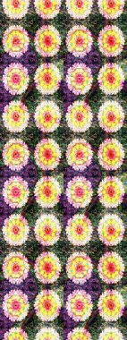 Sarı ve nötr renklerde çiçekler. Küçük çiçekteki sevimli çiçek deseni. Raster illüstrasyonu.