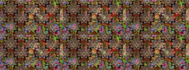 It can be used on mug prints, baby apparels, wallpaper, wrapping boxes etc. Elegant, bright and sketch beige and brown flower pattern design.