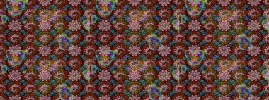 Nazik romantik baskı. Raster güzel bir çiçek deseni çizmiş. Kahverengi ve gri renkli çiçekler. Bahar mevsimi. Tatil havası..