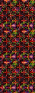 Chichi 'nin kumaş kalıbını çiz. Raster illüstrasyonu. Düz Çiçek Elementleri Tasarımı. Renkli Bahar Teması eskiz kalıbı. Çiçek deseni.