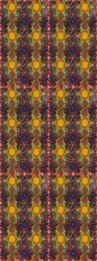 A pattern of brown and orange daisies on a brown and orange colors. Raster illustration. On brown and orange colors.