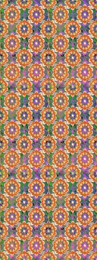 Altın elementler ile turuncu ve bej renklerde Raster dikişsiz desen. Tasarım için damask dikişsiz desen.