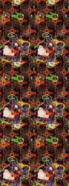 Vadinin çiçekleri kahverengi ve siyah renklerde. Raster çiçek desenleri çiziyor..