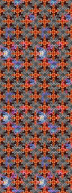 Raster illüstrasyonu. Suluboya çiçekli çiçek deseni. Asya tekstil gri ve siyah renkler.