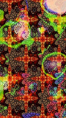 Renkli Bahar Teması eskiz kalıbı. Düz Çiçek Elementleri Tasarımı. Çiçek deseni. Raster çizimi. Güzel kumaş deseni..