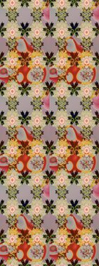 Çiçekler bej ve nötr renklerde. El çizimi çiçekli soyut çizim kalıbı. Raster illüstrasyonu.