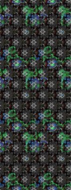 Gri ve siyah renkli çiçekler. Raster illüstrasyonunda çiçek deseni çizimi.