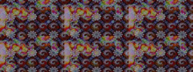 Raster illüstrasyonundaki çiçek desenli çizim. Gri ve kahverengi renkli çiçekler. Düz Çiçek Elementleri Tasarımı. Renkli Bahar Teması çizim şablonu.