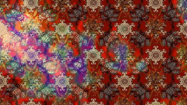 Raster. Renkli Bahar Teması eskiz kalıbı. Düz Çiçek Elementleri Tasarımı.