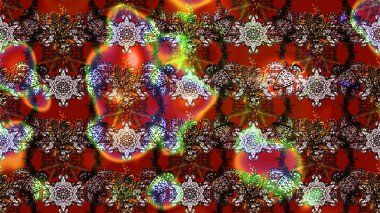 Renkli Yaz Temalı eskiz kalıbı. Düz Çiçek Elementleri Tasarımı. Raster Illustrasyon 'daki Çiçek Deseni' nin son moda çizimi. Kahverengi ve kırmızı renkte çiçekler.