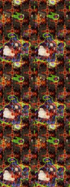 Vadinin çiçekleri kahverengi ve siyah renklerde. Raster çiçek desenleri çiziyor..