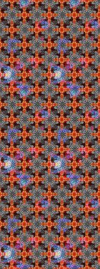 Raster illüstrasyonu. Suluboya çiçekli çiçek deseni. Asya tekstil gri ve siyah renkler.