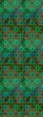 Düz Çiçek Elementleri Tasarımı. Yeşil ve mavi renkte çiçekler. Raster illüstrasyonundaki çiçek desenli çizim. Renkli Bahar Teması çizim şablonu.