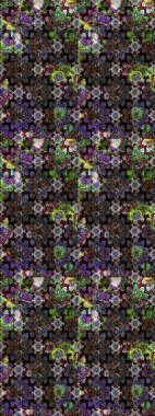 Gri ve siyah renkli çiçekler. Raster illüstrasyonunda çiçek deseni çizimi.