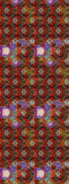 El çizimi. Çiçekli eskiz deseni. Suluboya çizimi. Kahverengi ve kırmızı renkte çiçekler.