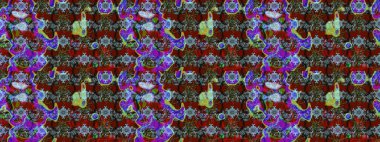 Kırmızı ve kahverengi renkte çiçekler. Raster illüstrasyonunda çiçek deseni çizimi.