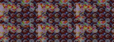 Raster illüstrasyonundaki çiçek desenli çizim. Gri ve kahverengi renkli çiçekler. Düz Çiçek Elementleri Tasarımı. Renkli Bahar Teması çizim şablonu.