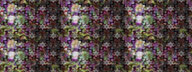 Raster illüstrasyonu. Eski usul. Kumaş, tekstil, duvar kağıdı baskısı için. Tomurcukları papatya çiçekleri olan sevimli bir çiçek deseni. Eskiz geçmişi. Miles Fleur, dandik süs.