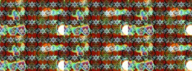 Parlak çiçekli kolaj çiçekleri kahverengi ve yeşil. Çiçek tasarımı için inanılmaz bir kolaj cenneti tarzı. Çiçekli zambaklar eskiz arka planı.