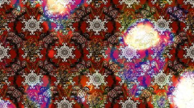 Renkli Bahar Teması eskiz kalıbı. Kahverengi ve kırmızı renkte çiçekler. Sevimli çiçek raster deseni. Düz Çiçek Elementleri Tasarımı.