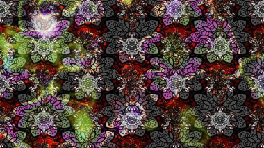 Tekrarlayan çiçek arkaplanı, zarif siyah ve gri çiçek duvar kağıdı. Siyah ve gri renkler üzerine çiçek desenli çizimler, el yapımı papatyalar, papatyalar..