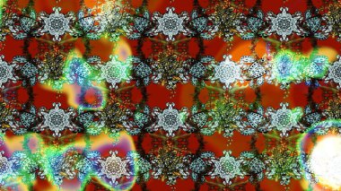 Parlak çiçekli kolaj çiçekleri kahverengi ve yeşil. Çiçekli zambakların eskiz geçmişi. Çiçek tasarımı için inanılmaz kolaj cennet tarzı..