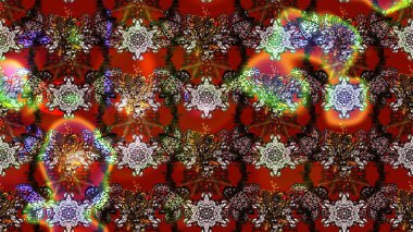 Suluboya çiçekli çiçek deseni. Raster illüstrasyonu. Kahverengi ve kırmızı renkli güzel tekstil.