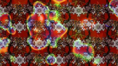 Renkli Yaz Temalı eskiz kalıbı. Düz Çiçek Elementleri Tasarımı. Raster Illustrasyon 'daki Çiçek Deseni' nin son moda çizimi. Kahverengi ve kırmızı renkte çiçekler.