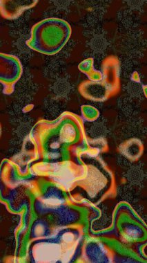 Çiçekler suluboya tarzında kahverengi ve gri renklerde. Raster illüstrasyonunda çiçek deseni çizimi.