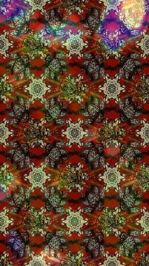 Raster illüstrasyonu. Şirin karalamalı çiçek desenli çizim. El yapımı çiçek ve bitki koleksiyonu. Raster illüstrasyonu. Eskiz stili kahverengi ve gri renklerde.