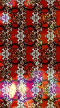 Küçük çiçekte güzel bir desen var. Doğa. Raster deseni. Çiçek arkaplan. - Kahverengi ve kırmızı çiçekler. Çiçek kompozisyonu. Çiçek kolajı.