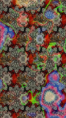 Güzel eskiz şekli. Raster çiçekli arka plan. Yazdır. Güzel kumaş deseni. Renkli Yaz Temalı eskiz kalıbı. Düz Çiçek Elementleri Tasarımı.