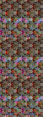 Raster illüstrasyonu. Çiçek desenli eskiz, darbeler, sıçramalar, yaz çiçekleri. Gri ve siyah renkte çiçekler.