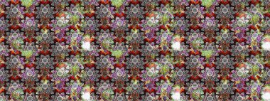 Gri ve nötr renkte çiçekler. Düz Çiçek Elementleri Tasarımı. Renkli Bahar Teması eskiz kalıbı. Raster illüstrasyonunda çiçek deseni çizimi.