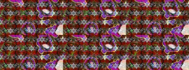 Raster floral pattern in doodle style with flowers. Flowers on gray and red colors. Gentle, summer floral background.