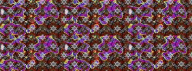 Şatafatlı bahar bahçesi dokusu. Raster illüstrasyonu. Flower eskiz arka planı. Çiçek deseni.