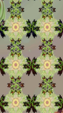 Tarafsız ve gri renklerde çiçekler. Kumaş desenli papatya çiçekleri ayrıntıları.