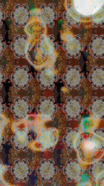 Kahverengi ve gri renkli çiçekler. Çizim çiçek deseni duvar kâğıdı olarak kullanılabilir. Raster illüstrasyonu.