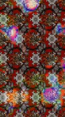 Raster illüstrasyonu. Çizim çiçek deseni duvar kâğıdı olarak kullanılabilir. Kahverengi ve gri renkte çiçekler.