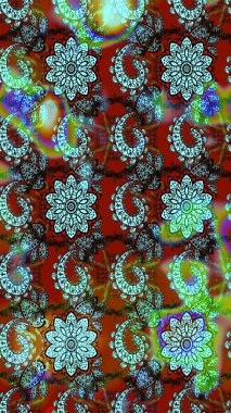 Düz Çiçek Elementleri Tasarımı. Renkli Bahar Teması eskiz kalıbı. Raster güzel kumaş deseni çiziyor. Çiçek deseni.