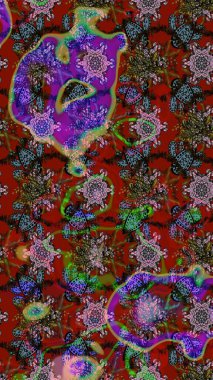 Kırmızı ve kahverengi renkte çiçekler. Düz Çiçek Elementleri Tasarımı. Renkli Yaz Temalı eskiz kalıbı. Çiçekli retro deseni çiz.