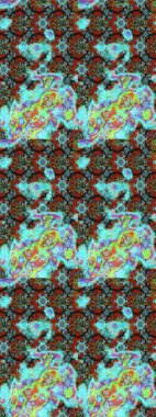 Tekrar eden çiçek arkaplanı, zarif mavi ve kahverengi çiçek duvar kağıdı. Mavi ve kahverengi renkler üzerine çiçek desenli çizimler, el yapımı papatyalar, papatyalar..