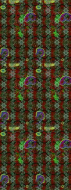 Süslü kumaş deseni. Raster deseni. Çiçekli çiçek deseni, suluboya..